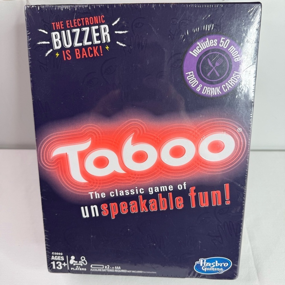 NIB Hasbro Taboo Party Board Game Red and Black